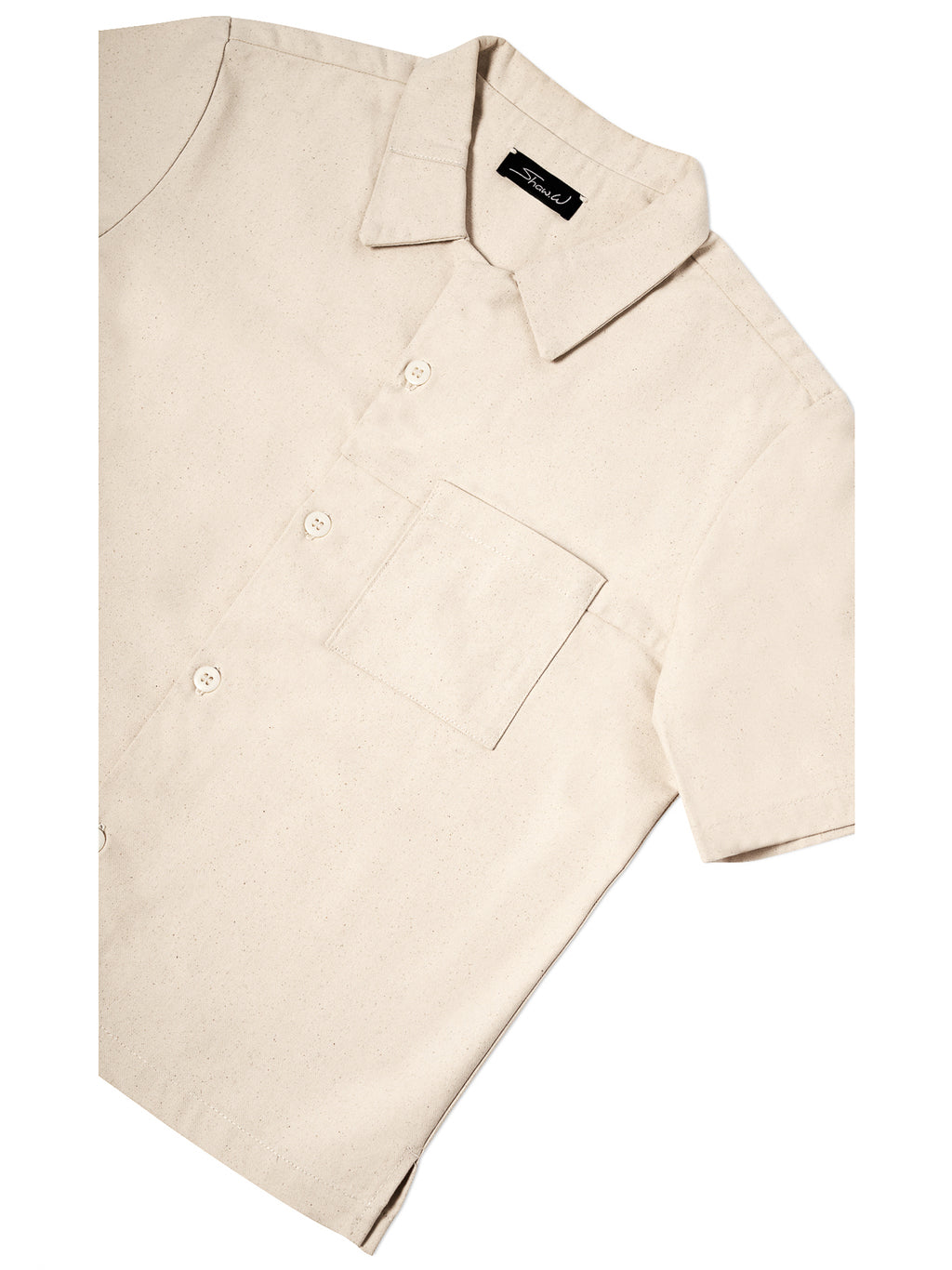 Ivory Canvas Button Up Shirt
