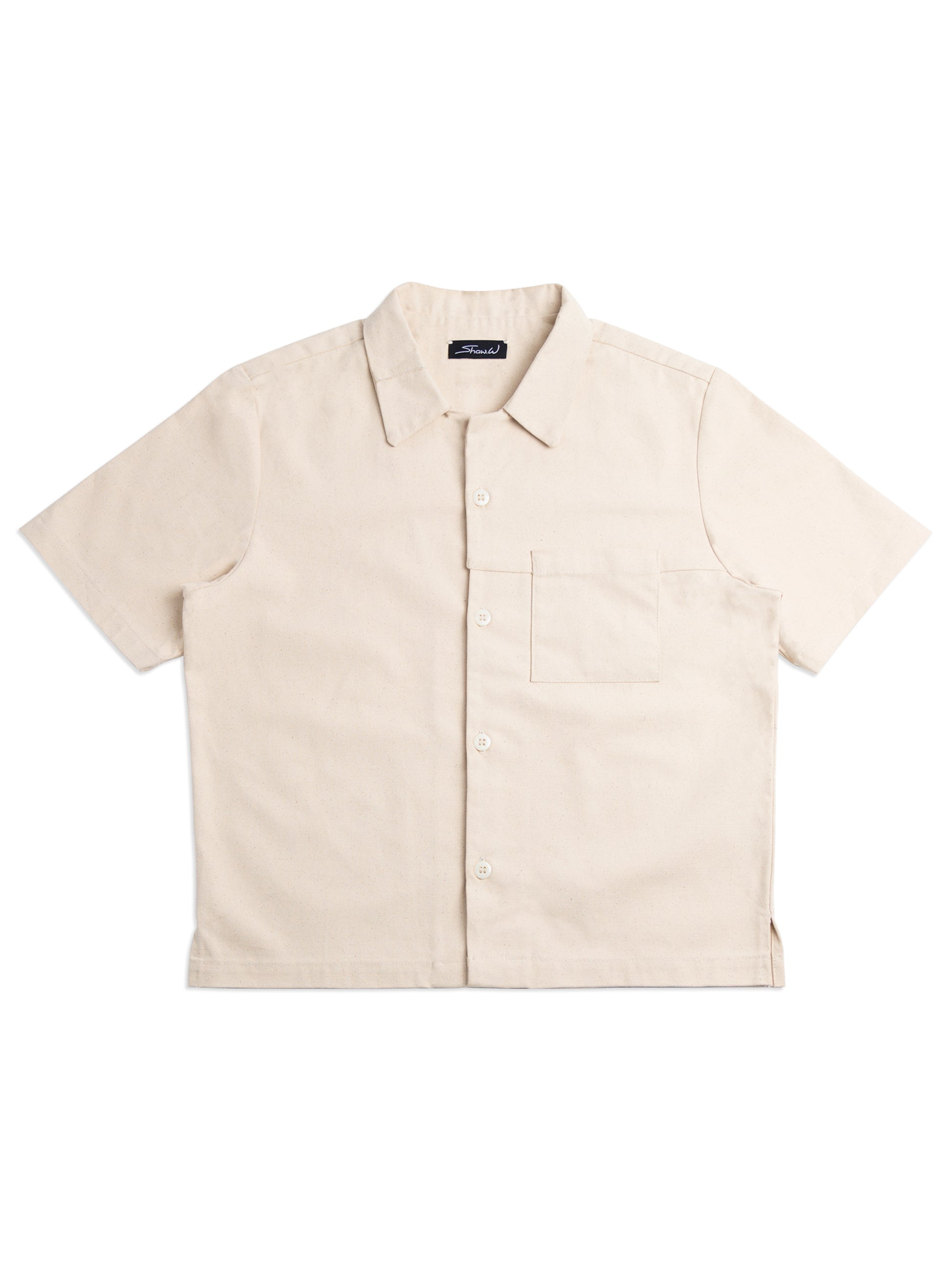 Ivory Canvas Button Up Shirt