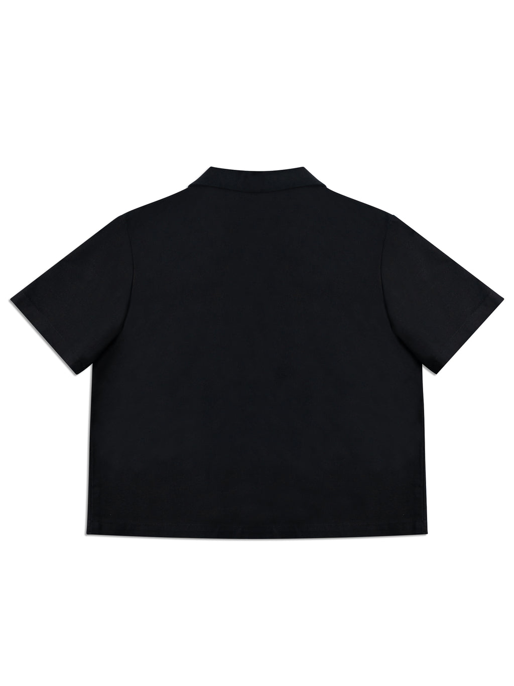Black Canvas Patch Button Up Shirt
