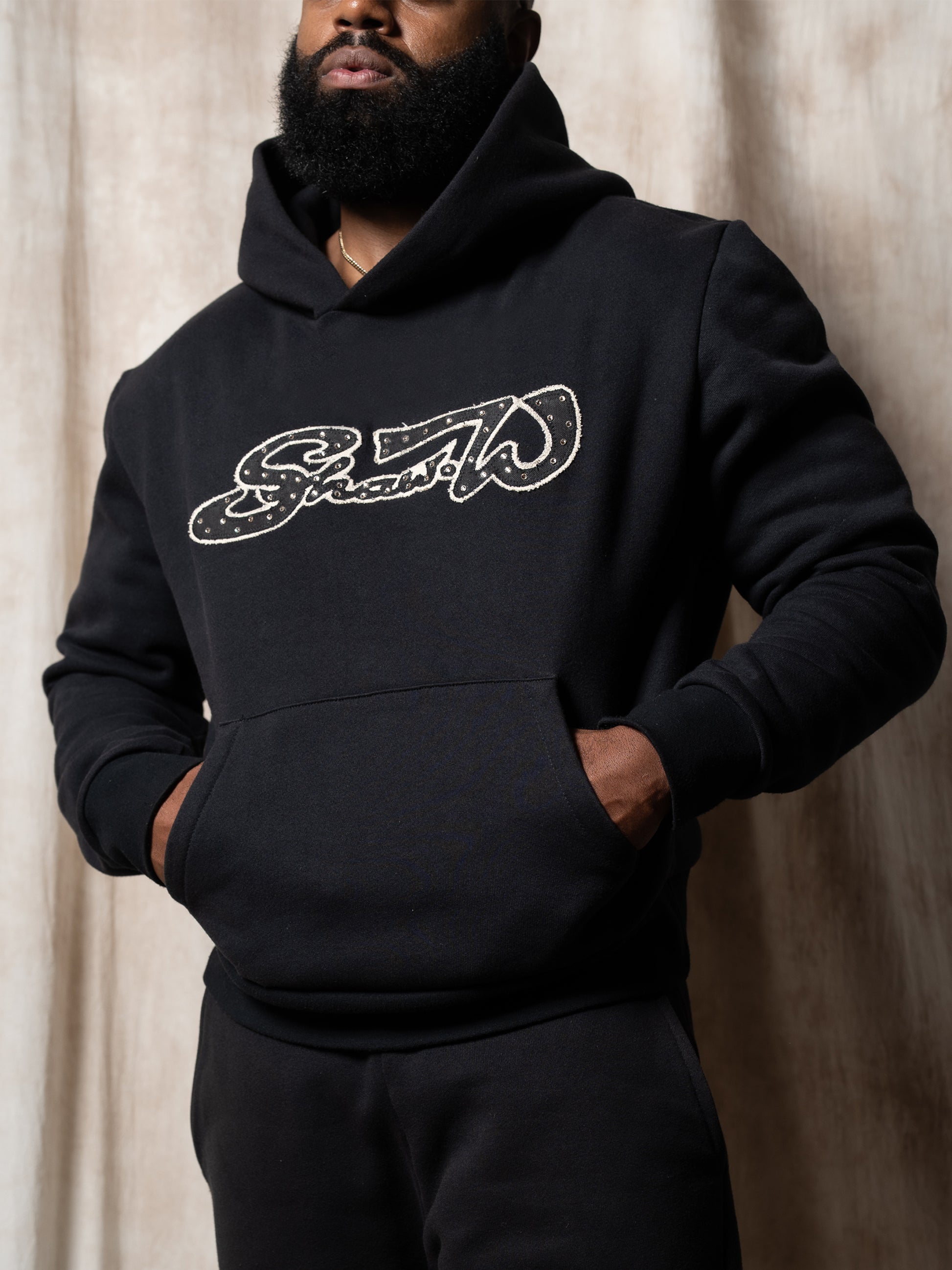 Black Varsity Patch Sweatshirt
