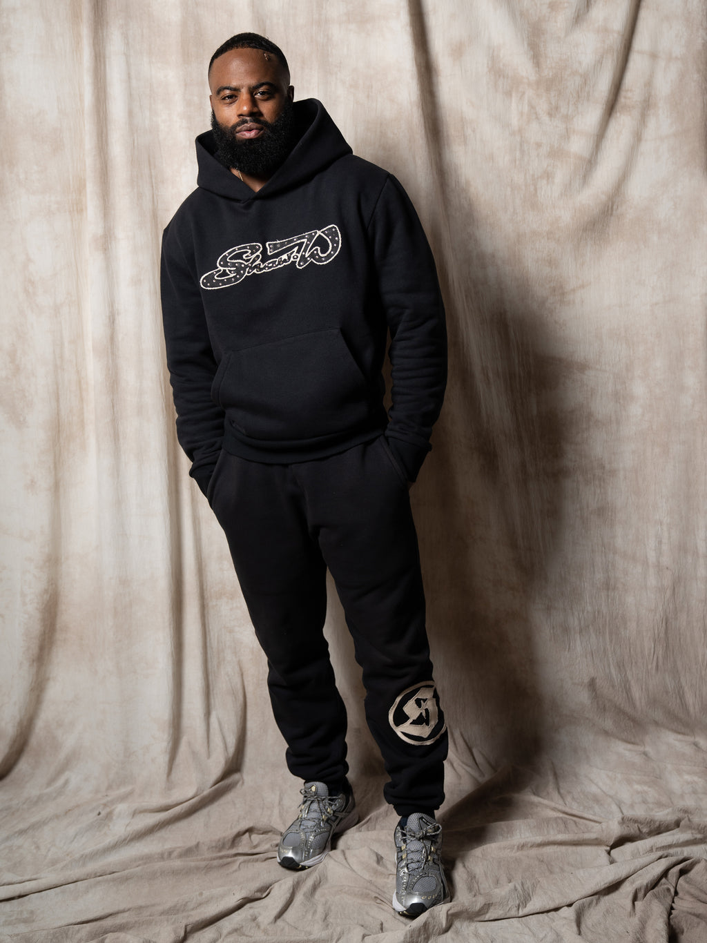 Black Varsity Patch Sweatshirt