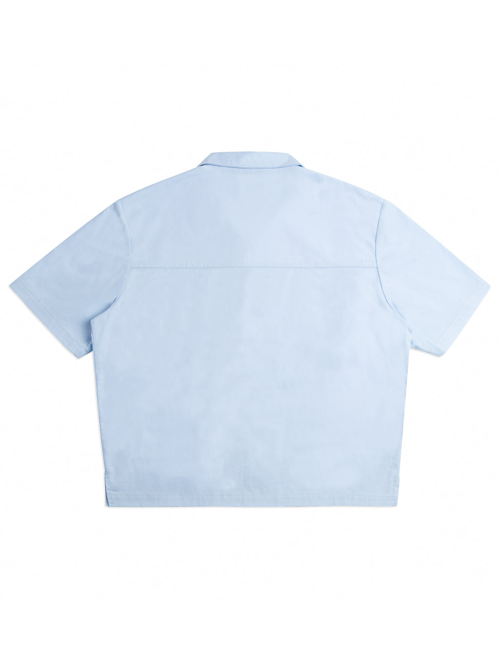 Sky Blue Varsity Poplin Button Up Shirt